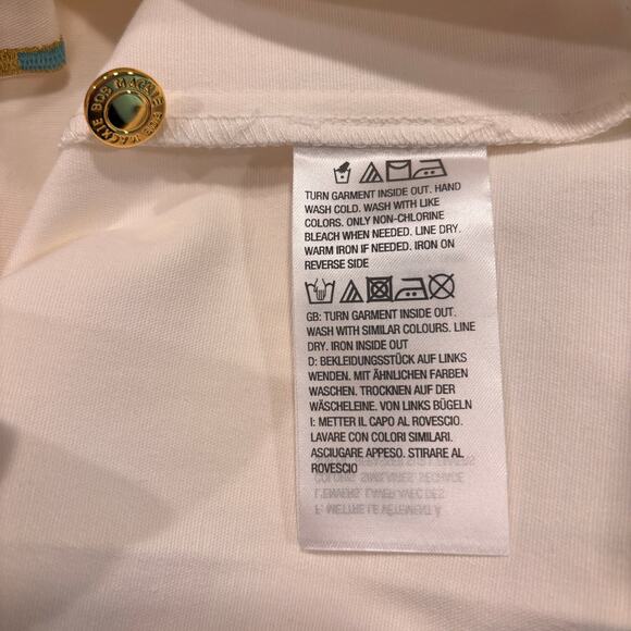 Bob Mackie Aztec Jacket Womens Large White Embroidered Blouse Southwestern Boho